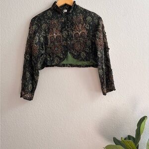 Elegant GingerBlu Silk Beaded Jacket